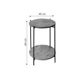 Βοηθητικό τραπέζι Tsouki  oak-μαύρο Φ40x60εκ