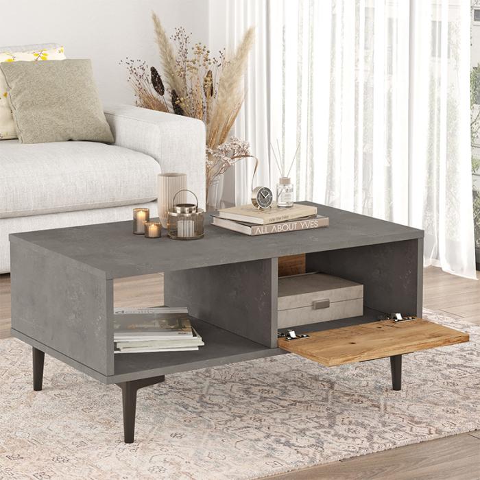Τραπέζι σαλονιού Jethro cement-sonoma 90x51x40.6εκ