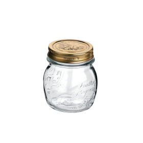 Viosarp Βάζο Γυάλινο Με Χρυσό Καπάκι Σχέδιο 250ml 9x7cm