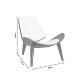 Πολυθρόνα Vilma  PU μαύρο- plywood καρυδί 90x73x75εκ