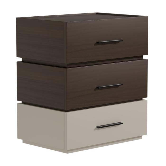 Κομοδίνο Sonlen  mdf σε καρυδί-μπεζ απόχρωση 60x40x66εκ