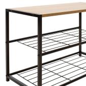 Παπουτσοθήκη Ramon  6 ζευγών φυσικό-μαύρο 63x30x43εκ