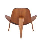 Πολυθρόνα Vilma  PU μαύρο- plywood καρυδί 90x73x75εκ