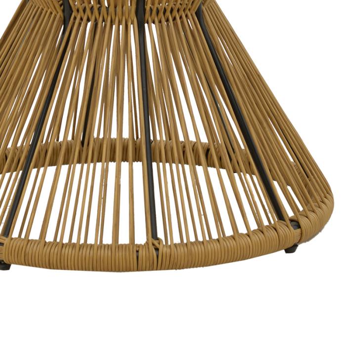 Σαλόνι Naoki-Mabil  σετ 3τεμ pe rattan σε φυσική απόχρωση με μαύρο μέταλλο
