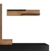 Σύνθετο σαλονιού Litende  μαύρο-sonoma μελαμίνης 249.5x42x199.5εκ