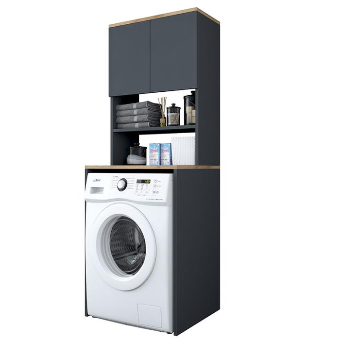 Έπιπλο πλυντηρίου Rasmus ανθρακί-φυσικό 65x60x183.6εκ.