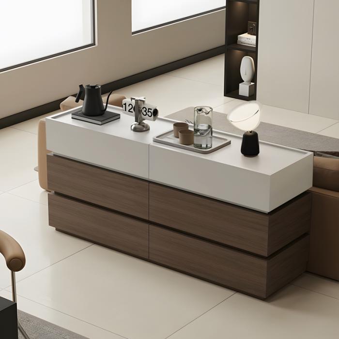 Συρταριέρα Sonlen mdf σε καρυδί-μπεζ απόχρωση 120x40x72εκ
