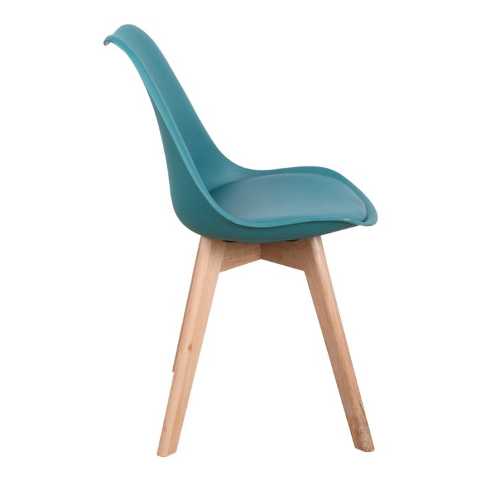 Καρέκλα Gaston  PP-PU μπλε απόχρωση- φυσικό πόδι 44x52x78εκ