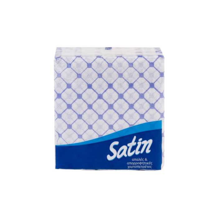 Maxi 50 Χαρτοπετσέτες Satin Καρό Μπλε 28x30cm