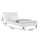 Κρεβάτι Nevil  100x200 PU χρώμα λευκό ματ