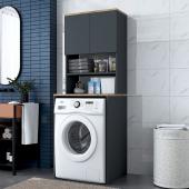 Έπιπλο πλυντηρίου Rasmus  ανθρακί-φυσικό 65x60x183.6εκ.
