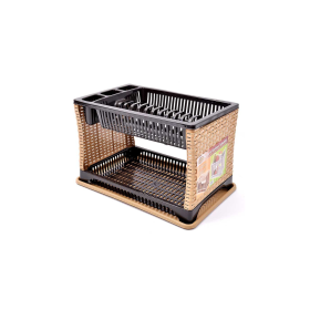 Viosarp Πιατοθήκη Διώροφη Πλαστική RATTAN SP-180