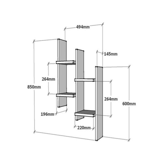 Ραφιέρα τοίχου Tabal  σε oak απόχρωση 49.4x14.5x85εκ