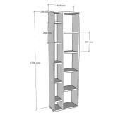 Βιβλιοθήκη Minicu  σε λευκή απόχρωση  44,4x19,6x150εκ