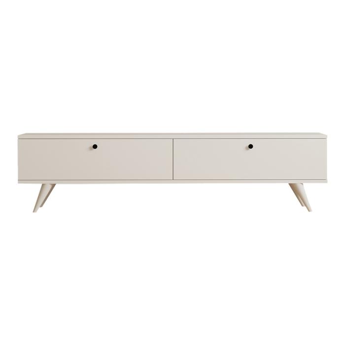 Έπιπλο τηλεόρασης Jate  σε λευκή απόχρωση 160x25x40εκ