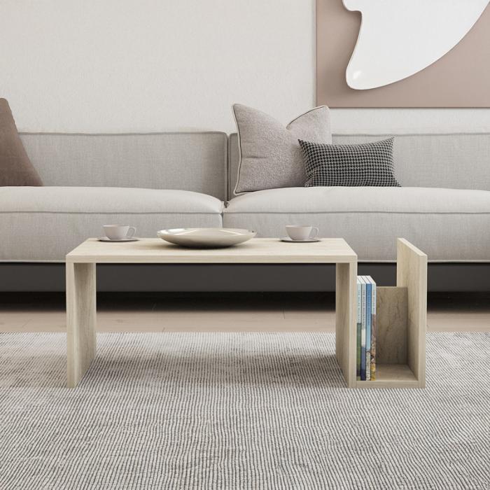 Τραπέζι σαλονιού Poko  σε όψη τραβερτίνας 86.8x50x32,4εκ