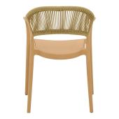 Πολυθρόνα Ankara  στοιβαζόμενη pp cappuccino απόχρωση με μπεζ rattan 57x48x80εκ