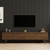 Έπιπλο τηλεόρασης Jate  σε καρυδί απόχρωση 160x25x40εκ