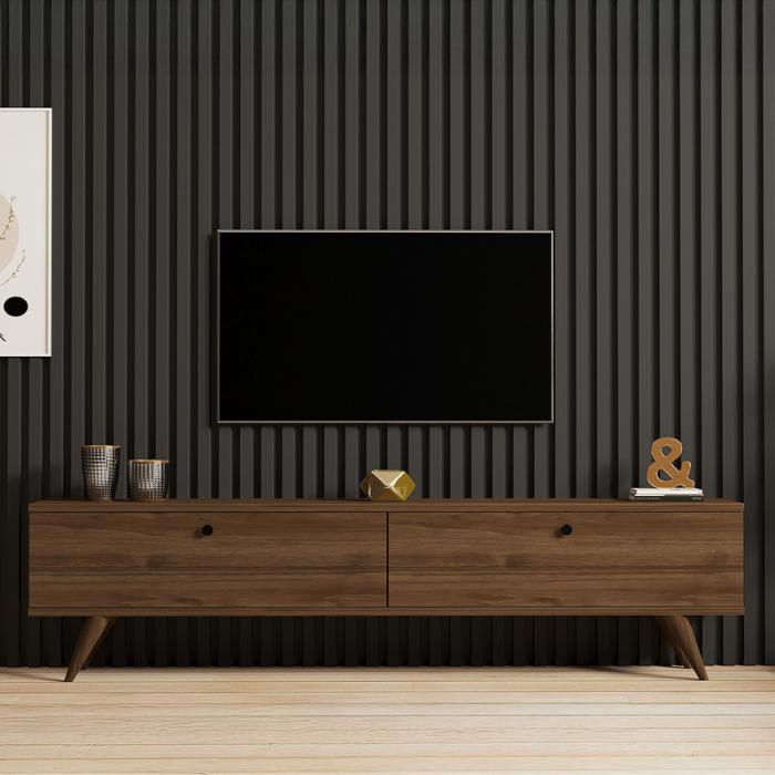Έπιπλο τηλεόρασης Jate  σε καρυδί απόχρωση 160x25x40εκ