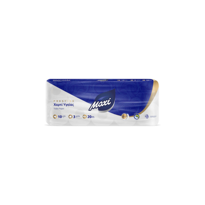 Maxi Χαρτί Υγείας Prestige 10 Ρολά 3 Φύλλων 100gr