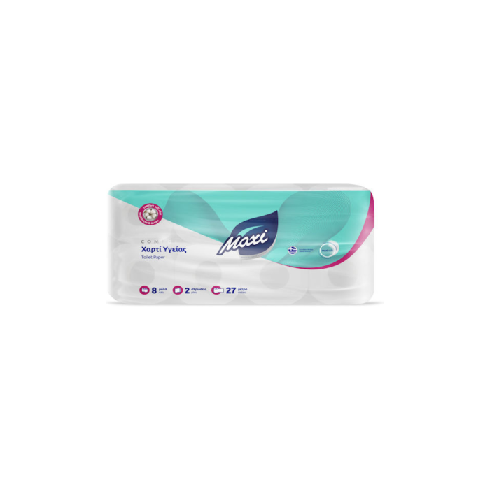 Maxi Χαρτί Υγείας Decor 8 Ρολά 2 Φύλλων 100gr