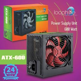 Τροφοδοτικό LOOPHOLE 600Watt Κόκκινο Fan