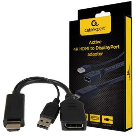 Cablexpert ACtive 4K HDMI To Display Port Adapter Black Retail Pack