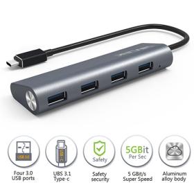 Wavlink Superspeed USB-C To USB 3.0 4-Port Aluminum Hub