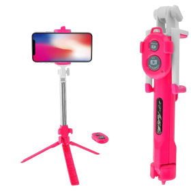 Lamtech 2In1 Tripod and Selfie Stick Rose Red