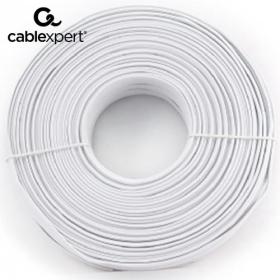 Cablexpert Flat Telephone Cable Stranded Wire 100M White 4 Wires