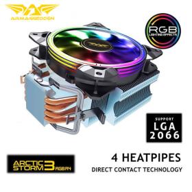 Armaggeddon Cpu Air Cooler 1500 Rpm Artic Strorm 3 Rgb R4 Heatpipes