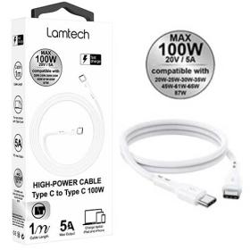 Lamtech Cable Type C To Type C  100W Fast Charge 1M