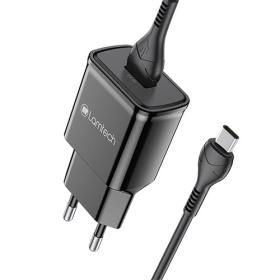 Lamtech Quick Charger USB3.0 18W with Type-C Cable 1M Black