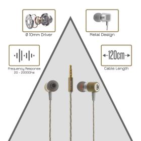 Metal Stereo Hi-Fi Handsfree M13 Gold