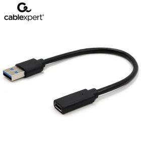 Cablexpert USB3.1 Am To Type-C Female Adapter Cable 10Cm Black