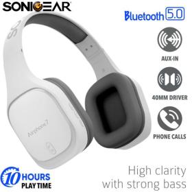 Sonic Gear Bluetooth 5.0 Headset Airphone 7 W.Grey