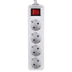 Lamtech Power Strip with Switch 4 Outlets White 1.5M