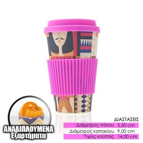 Ποτήρι Bamboo 400ml Ροζ