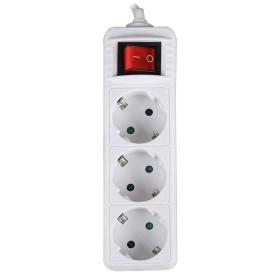 Lamtech Power Strip with Switch 3 Outlets White 3M