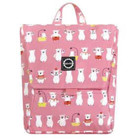 8848 Trapezoidal Backpack for Children with White Bears Print