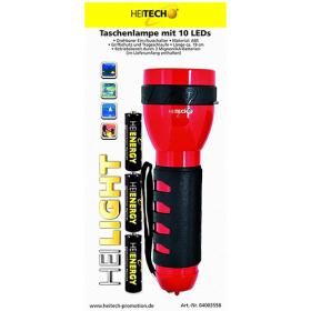 Heitech Flashlight with 10 Led  Large 19 Cm Incl. Battery