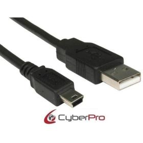 CyberPro USB 2.0 Cable USB-A male - mini USB-B male Μαύρο 1m