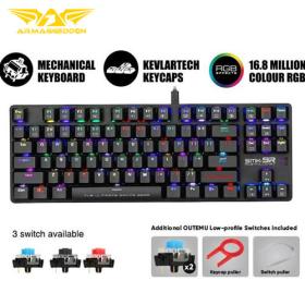 Armaggeddon Mechanical LoW Profile Keyboard Rgb Falconet Red