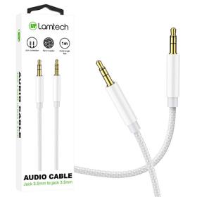 Lamtech Audiocable Braided 1M 3.5Mm To 3.5Mm White