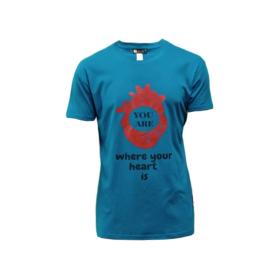 VassiaFashion T-Shirt Unisex Duck Blue Βαμβακερό με Τύπωμα Heart