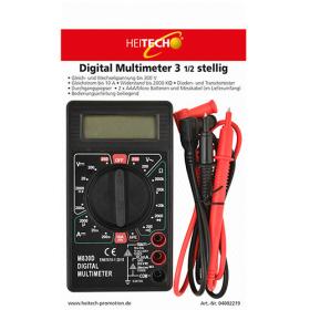 Heitech Digital Multimeter 3,5 Digits Innclude 2Xaaa