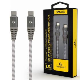 Cablexpert 60W Type-C Pd Premium Charging and Data Cable 1,5M Spacegrey