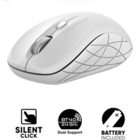 Alcatroz Bluetooth 4.0/Wireless Mouse Duo 3 Silent White