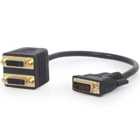 Cablexpert Passive Dvi-D Male To Dual Dvi Female Splitter Cable 0.3M Black