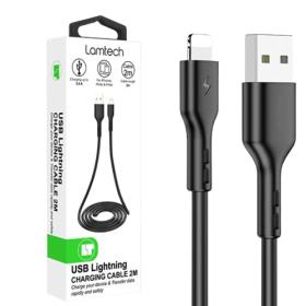 Lamtech Charging and Datacable Lightning 2M Black